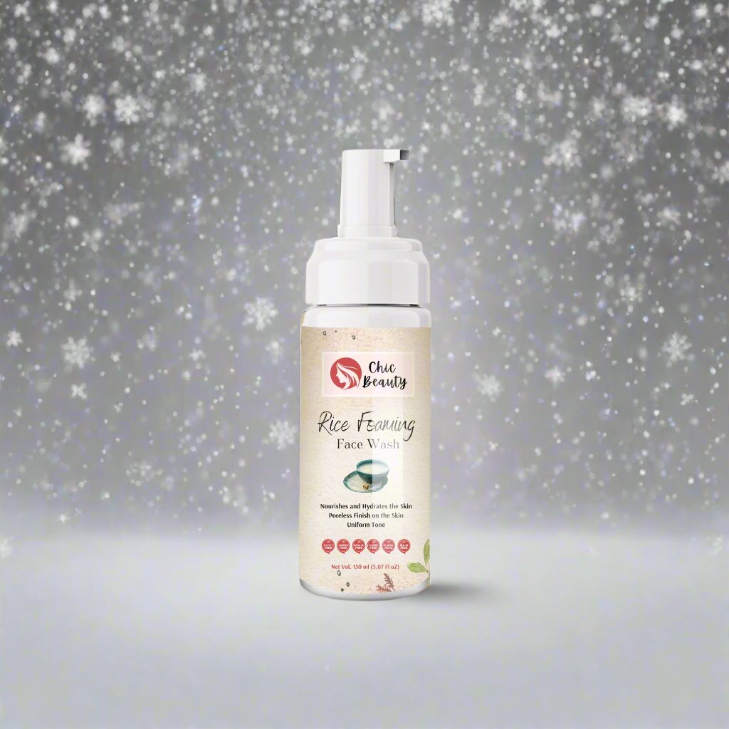 Chic Beauty Rice Foaming Face Wash 150ml Rich in Antioxidants, Vitamins, and Minerals for Nourish and Brighten Skin. - Chic Beauty