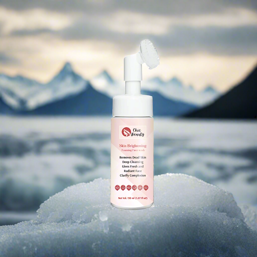 Chic Beauty Skin Brightening Foaming Face Wash with Built-in Silicone Brush 150ml