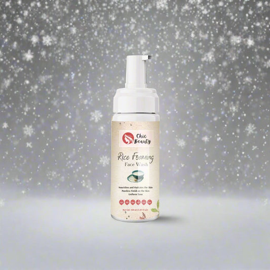 Chic Beauty Rice Foaming Face Wash 150ml Rich in Antioxidants, Vitamins, and Minerals for Nourish and Brighten Skin. - Chic Beauty