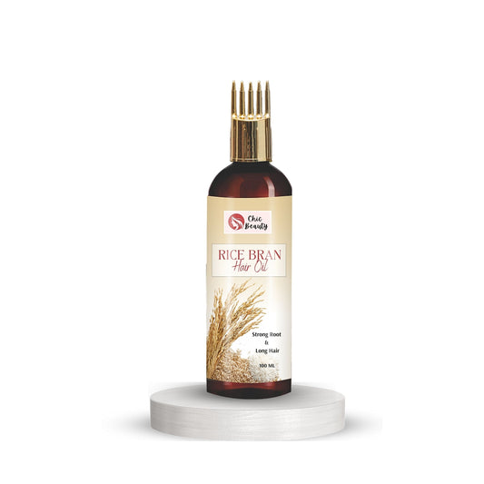 Chic Beauty Rice Bran Hair oil with comb applicator 100ML for Men and Women | Promotes Hair Growth & Reduces Hair Fall - Chic Beauty