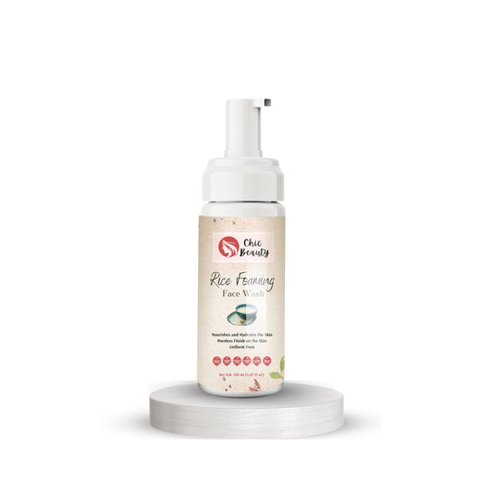 Chic Beauty Rice Foaming Face Wash 150ml Rich in Antioxidants, Vitamins, and Minerals for Nourish and Brighten Skin. - Chic Beauty