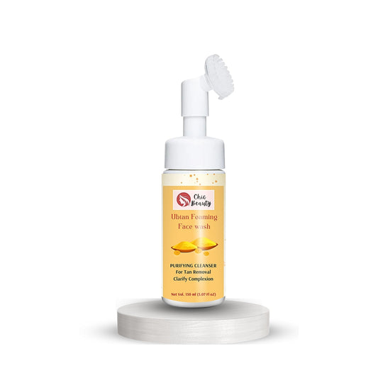 Chic Beauty Ubtan Foaming Face Wash with Built-in Silicone Brush 150ml Deep cleansing, Soothing & Calming Skin - Chic Beauty