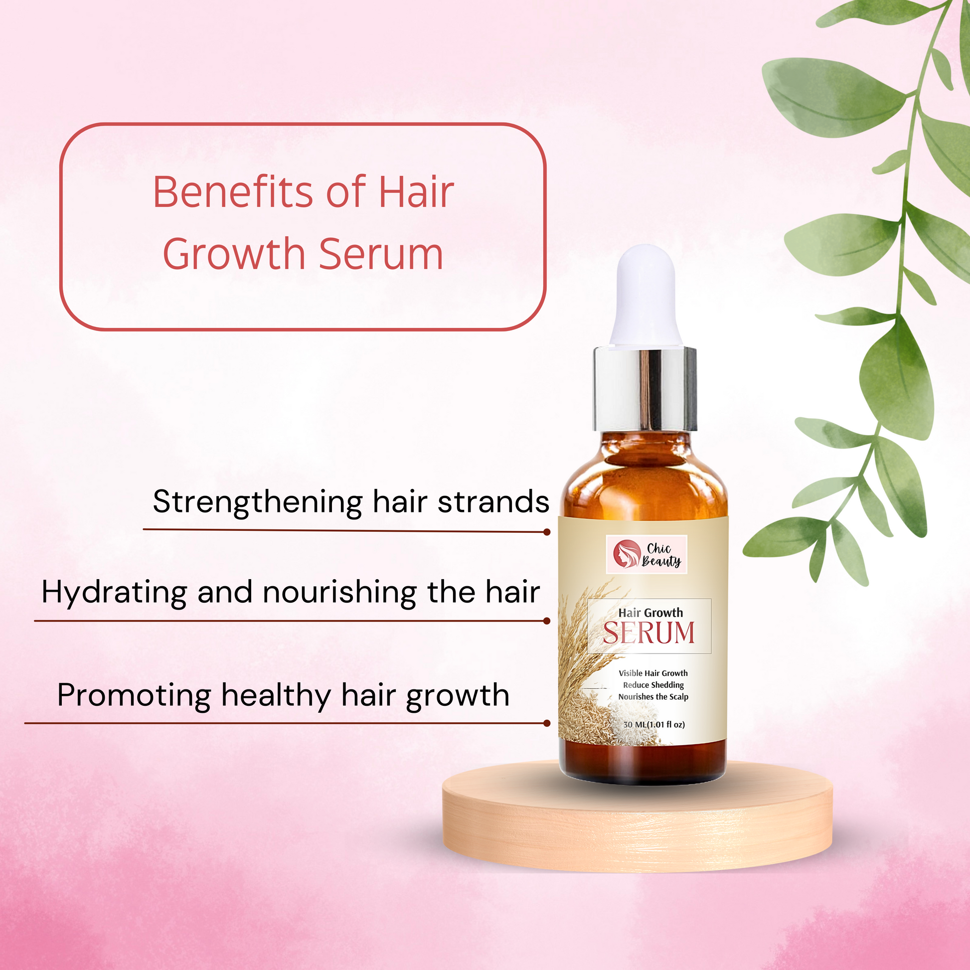 Chic Beauty  Rice Water Kit for Strong Root and Long Hair (Rice Bran Hair oil 100ML + Rice Foaming Face Wash with Built-in Silicone Brush 150ml + Rice Water Shampoo 300ml + Rice Water Conditioner 300ml + Hair Growth Serum 30ML) - Chic Beauty
