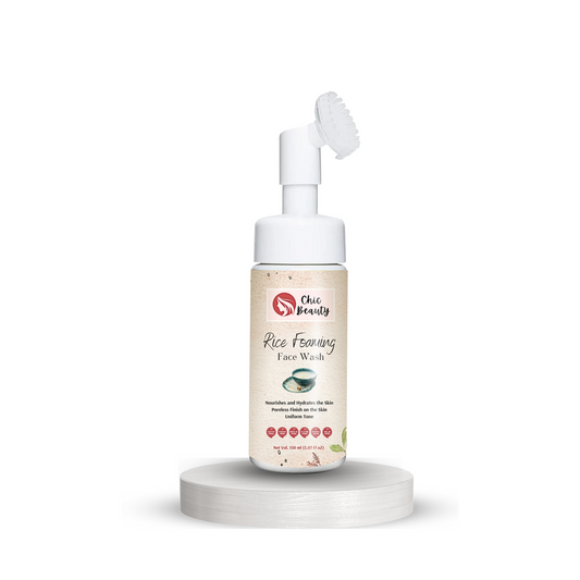 Chic Beauty Rice Foaming Face Wash with Built-in Silicone Brush 150ml