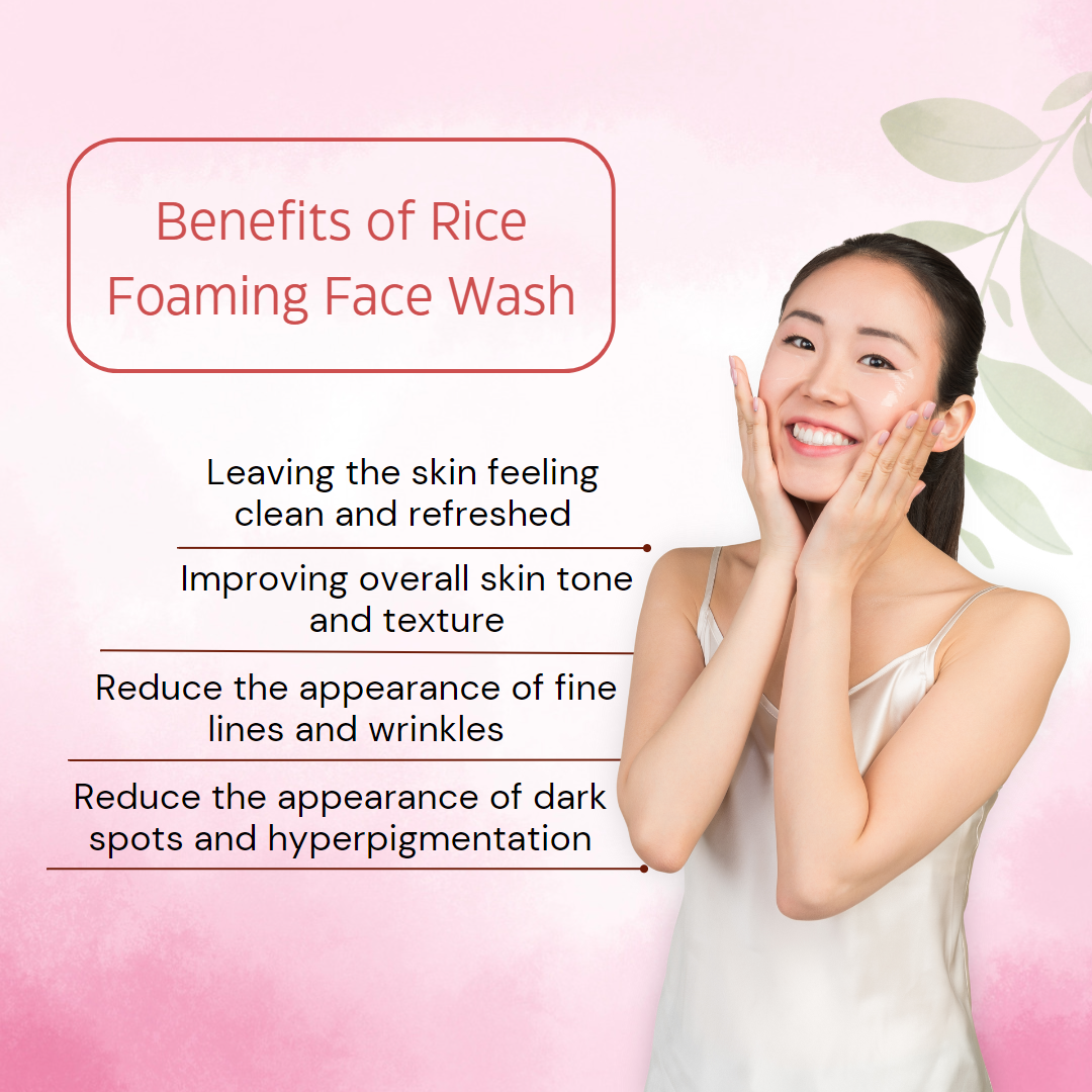 Chic Beauty Rice Foaming Face Wash with Built-in Silicone Brush 150ml Rich in Antioxidants, Vitamins, and Minerals for Nourish and Brighten Skin. - Chic Beauty