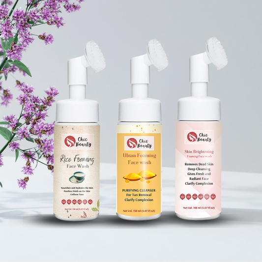 Chic Beauty Foaming Face Wash Combo with Built-in Silicone Brush